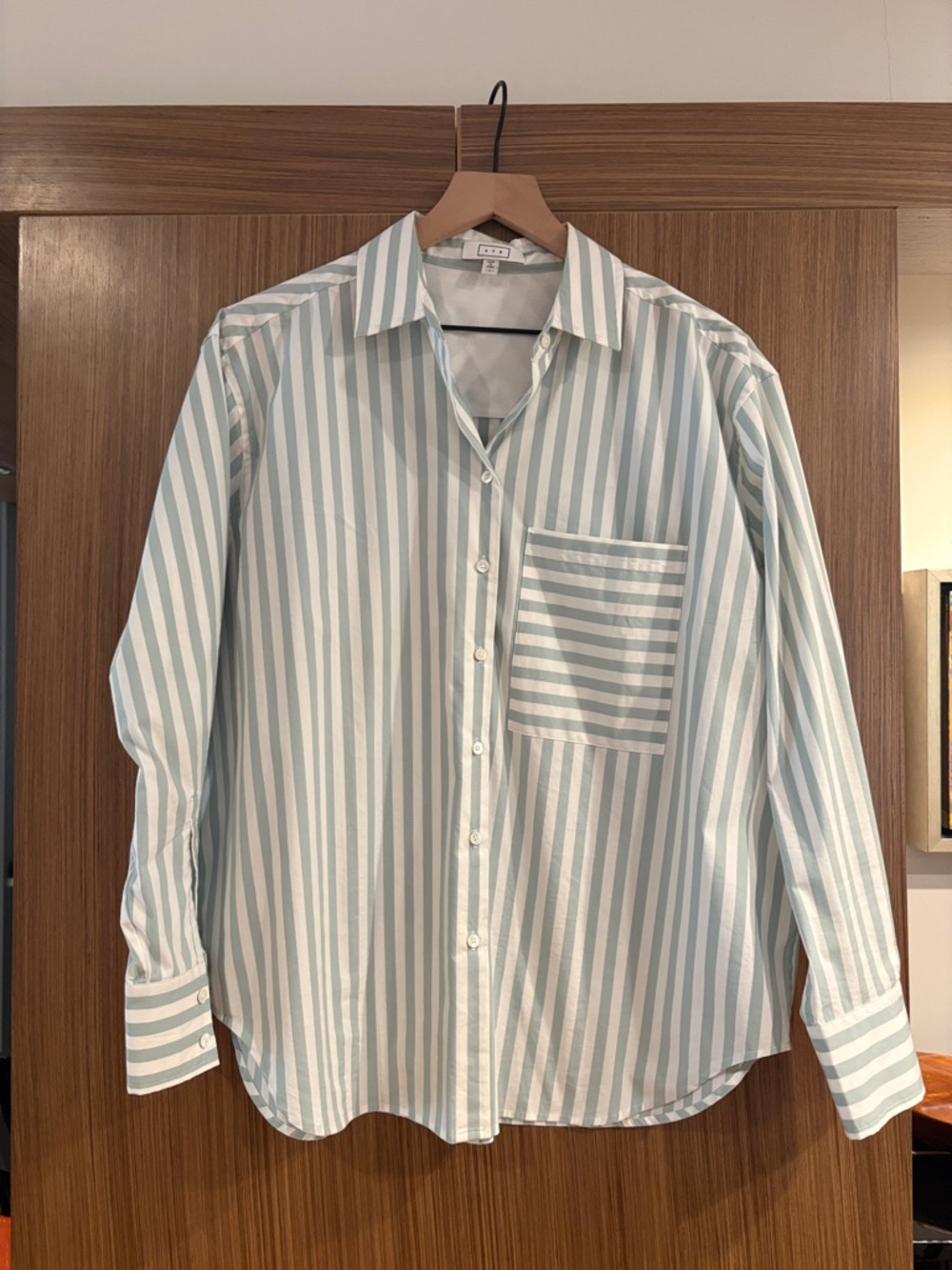 AYR:  The Deep End Shirt, Size M, Muted-Sagy Green Stripe - Picture 2 of 7